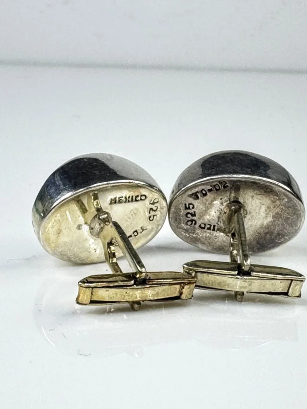 Vintage Modernist Sterling Silver 925 Hollow Cufflinks  17.1g SS428